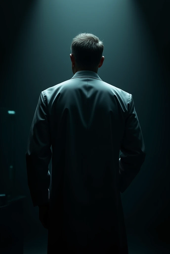 Doctor man back profile with dark background