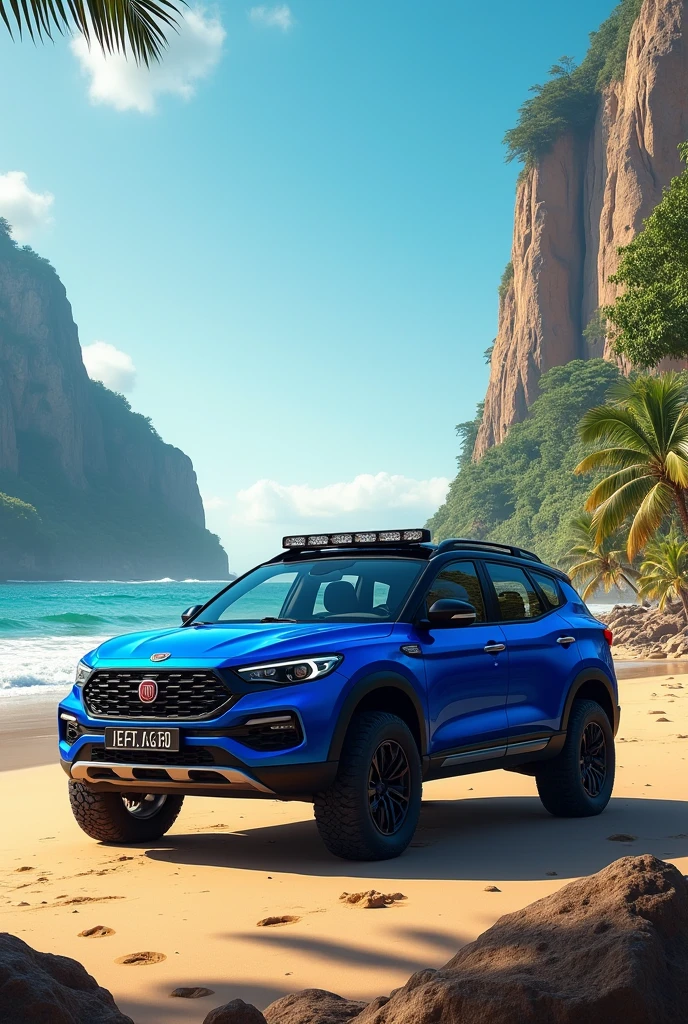 FIAT EGEA STATION WAGON LAPIS LAZULI COLOR EXTREME OFF ROAD EQUIPMENT SHOULD BE ON THE BEACH