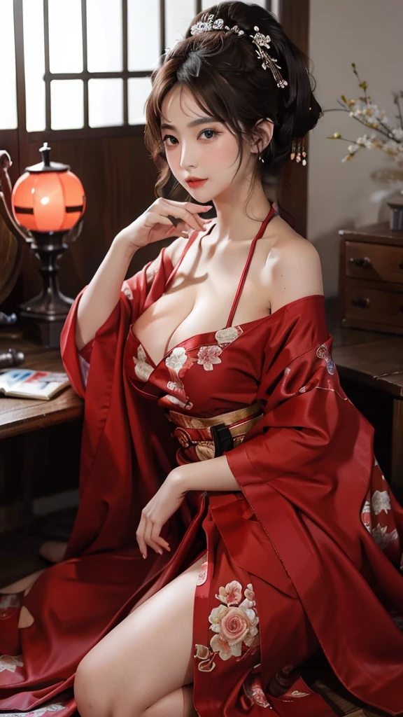 Masterpiece, high resolution photo, a Japanese kimono beauty, big natural breast, beautiful face Japanese women, 8K, UHD 