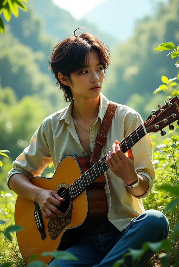 musician with guitar
Naturally beautiful place
Have stylish hairstyles
Twenty years old veri beautiful natural place