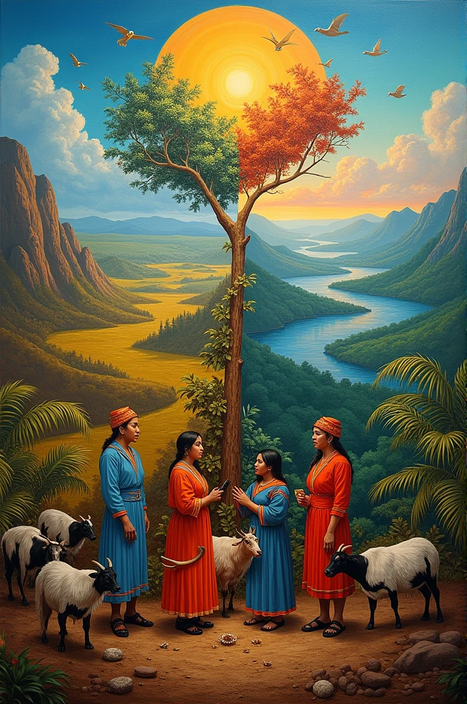 Painting that combines the most representative elements of Magdalena and Meta