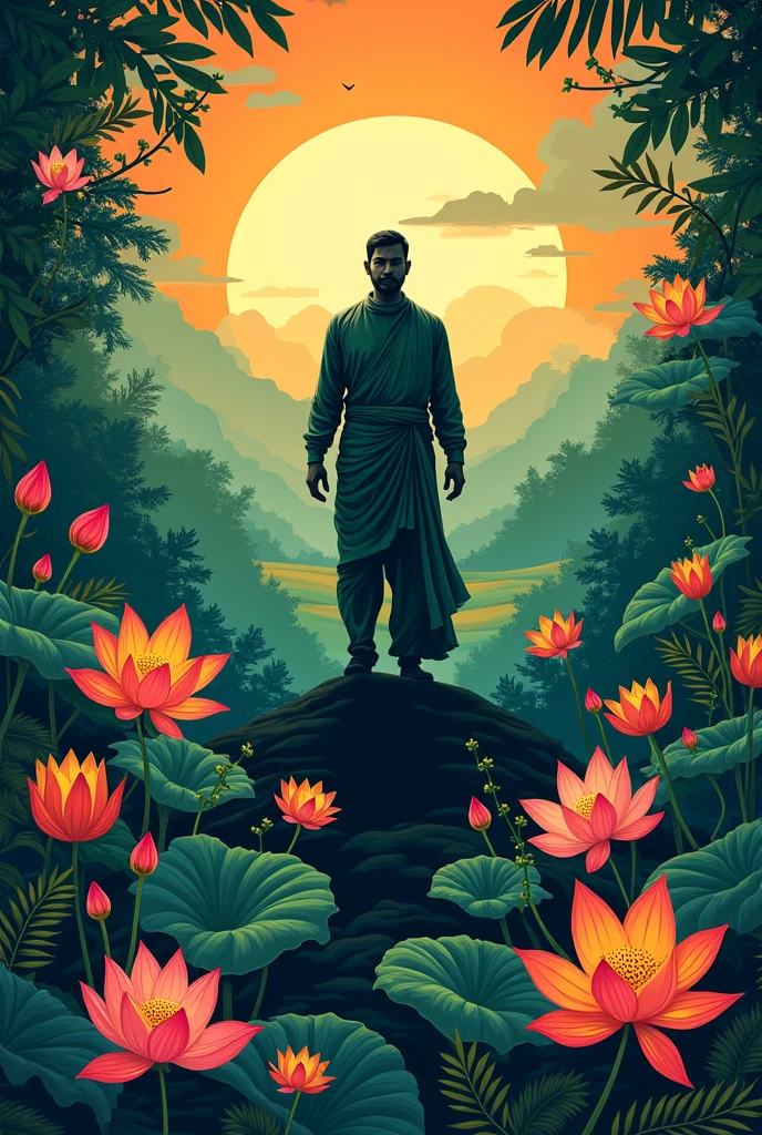 independence poster india with plants