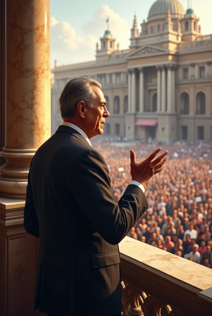 Draw Severo Fernandez Alonzo speaking at the government palace
