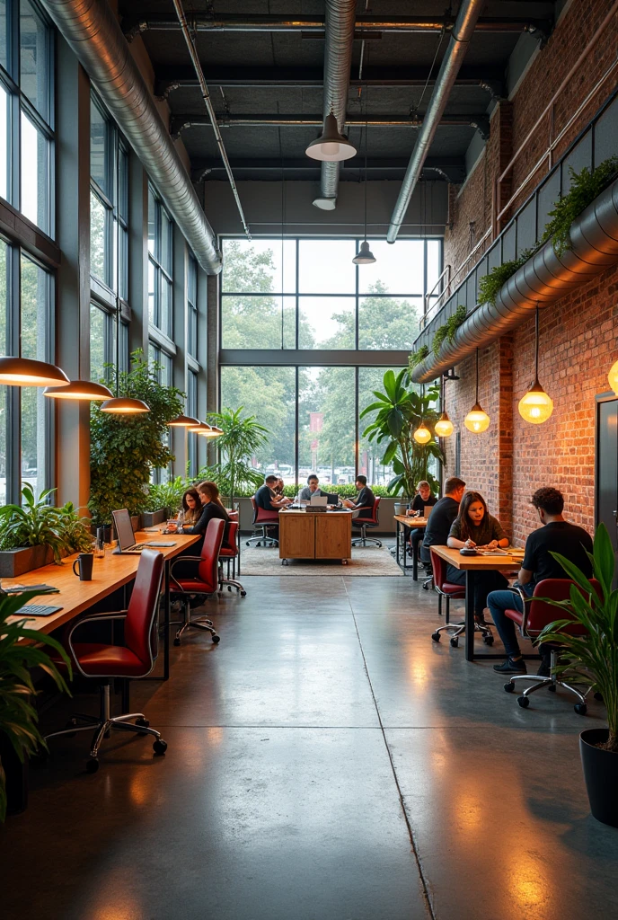 Unique wide-angle office space with street concept