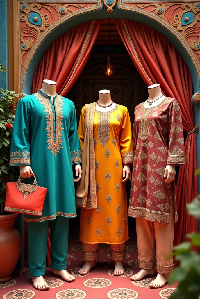 Give a image of my clothing brand men and women clothes and accessories for my wed seied. Give me wed seied name on it all so " Udit pvt Ltd shop " in India style clothes