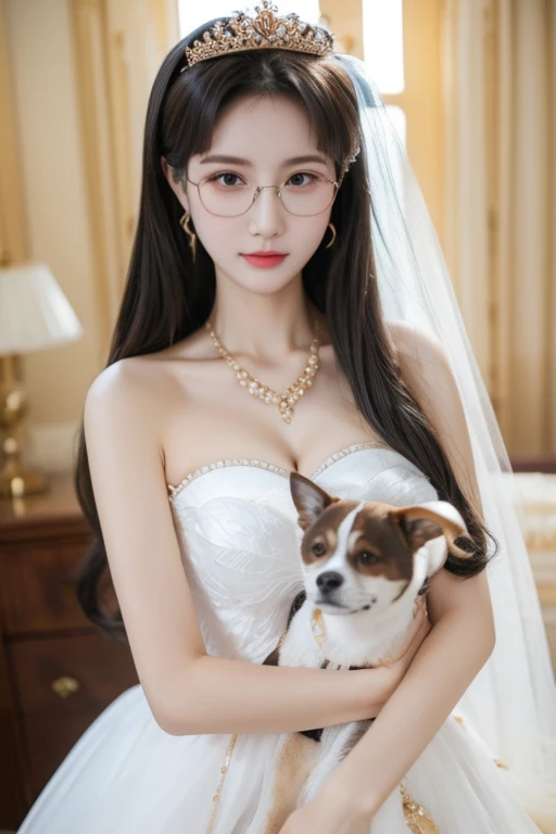 Highest quality、masterpiece、High sensitivity、High resolution、Detailed Description、Slender women、Glasses、Princess hug、