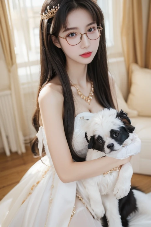 Highest quality、masterpiece、High sensitivity、High resolution、Detailed Description、Slender women、Glasses、Princess hug、