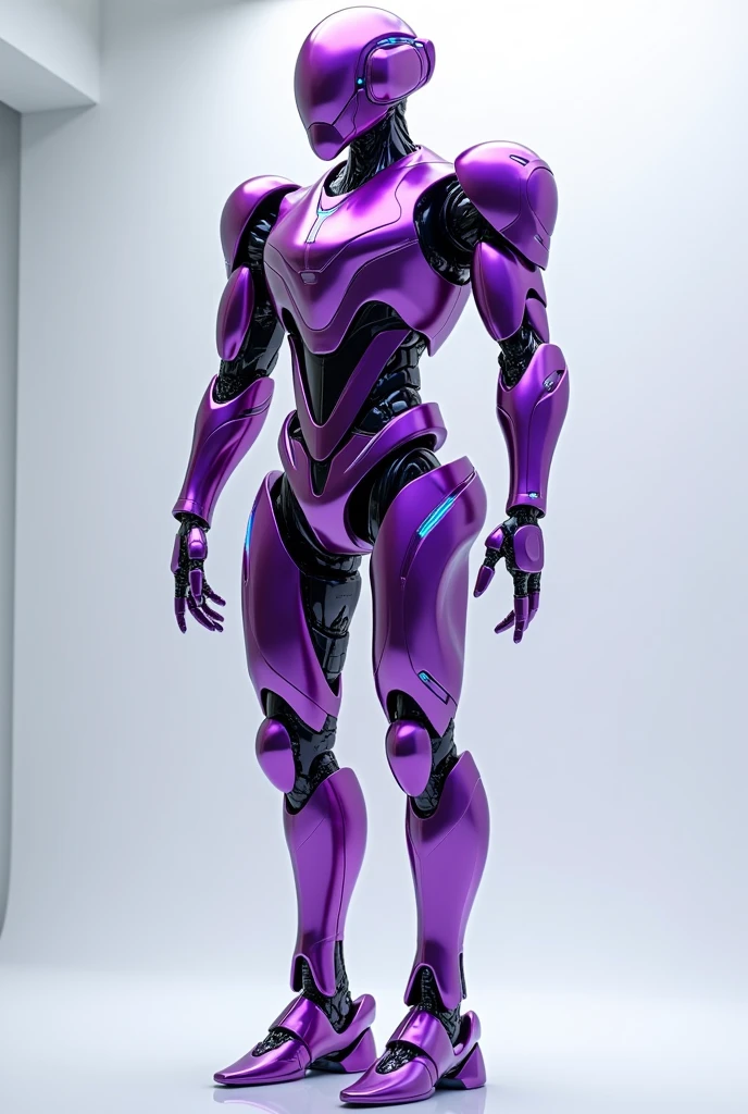 Create an image of an AI robot in shades of purple.