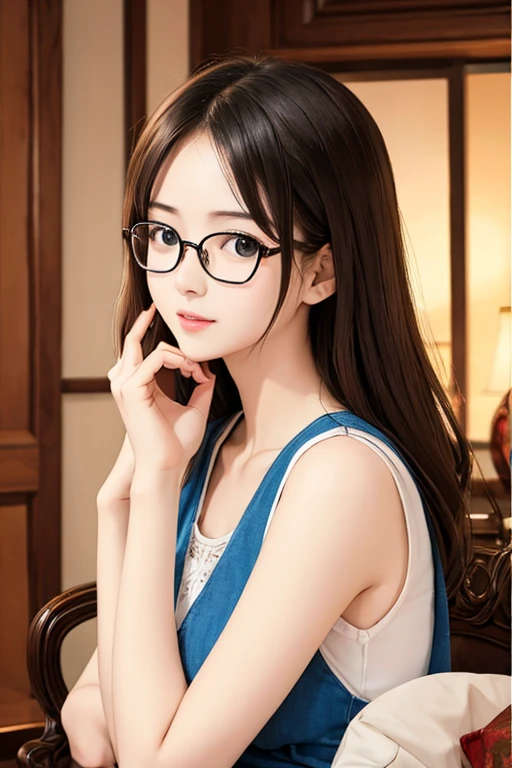 Highest quality、masterpiece、High sensitivity、High resolution、Detailed Description、Slender women、Glasses、Princess hug、