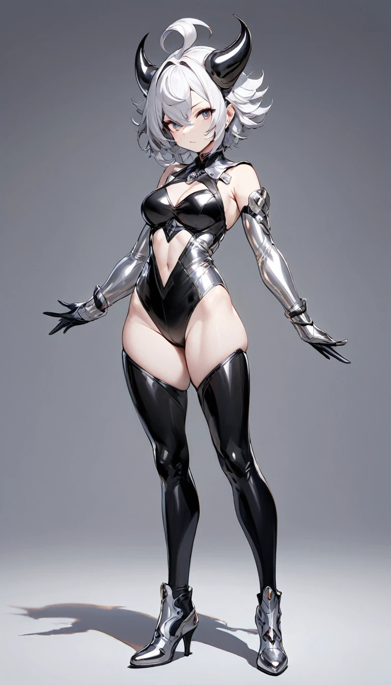 (masterpiece, best quality:1.2), 1 girl, solo, full body, (anthropomorphic Mercury:1.2), simple background