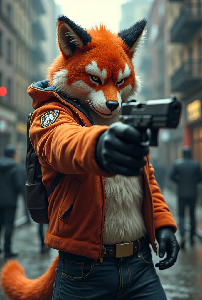 A man in a fursuit, shooting a Glock 17 at haters
