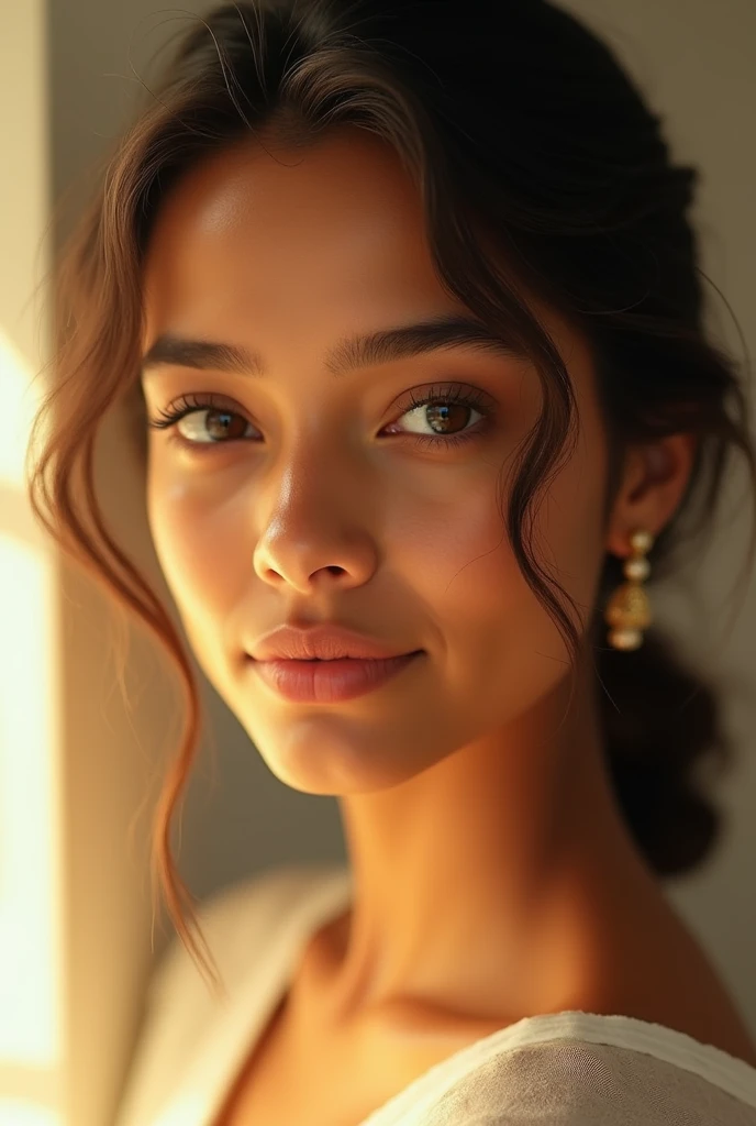 A good looking girl in indian white tone
