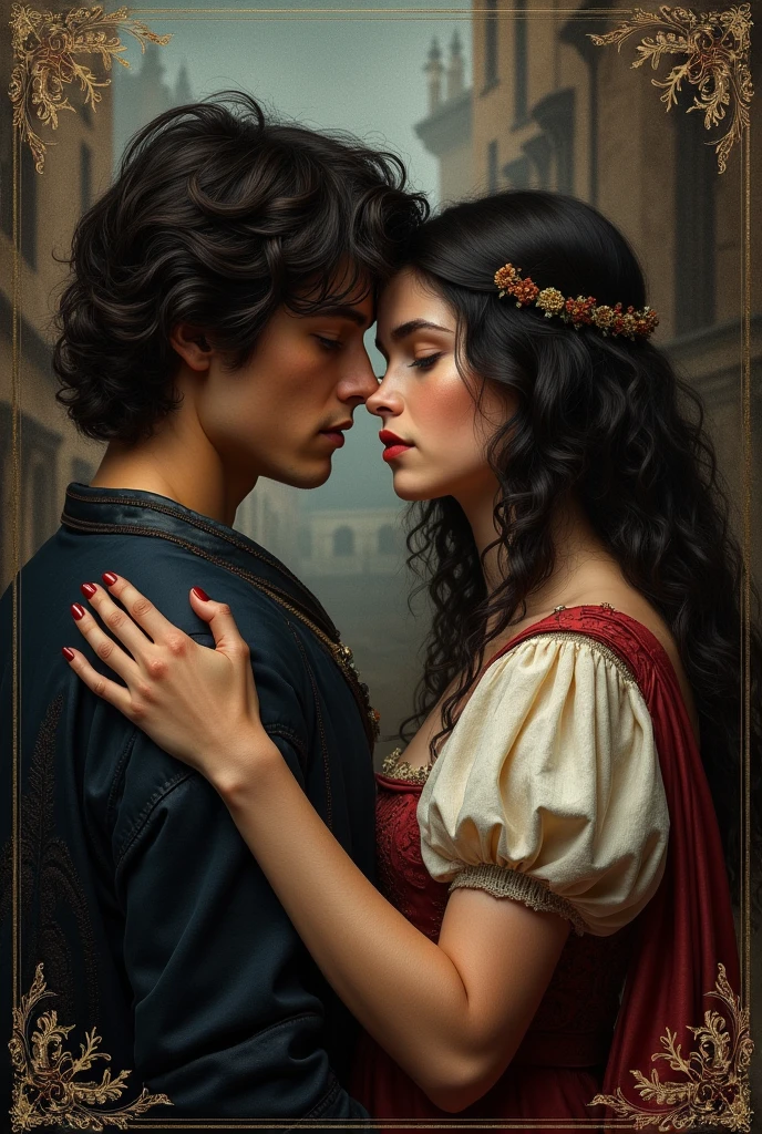 Make a cover (front page) for the book Romeo and Juliet by William Shakespeare. This edition will be aimed at people over 15 years old.