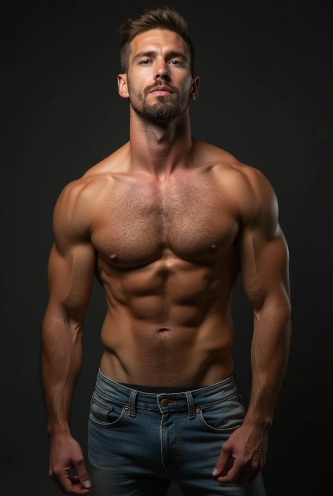 Let a muscular man's penis go into another man's ass