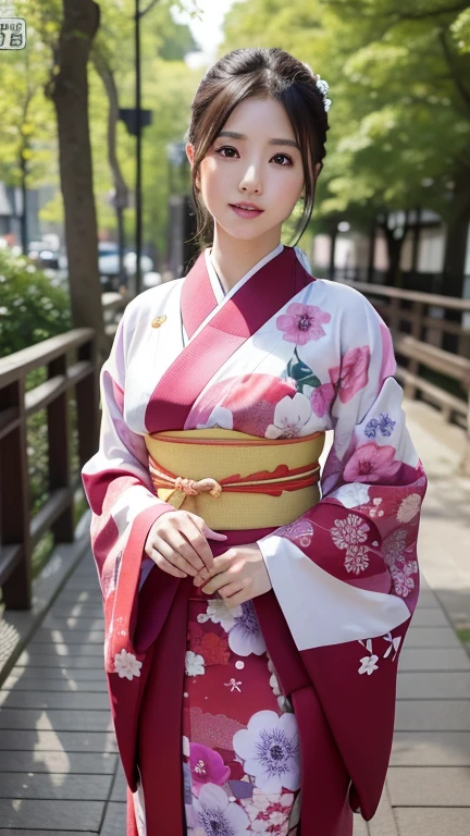 Masterpiece, high resolution photo, a Japanese kimono beauty, huge natural breast, beautiful face Japanese women, front of few, 8K, UHD