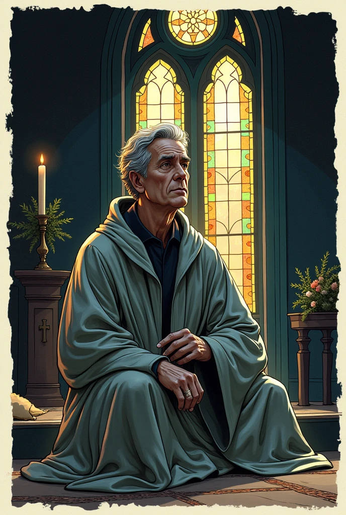 create a comic strip about a religious person