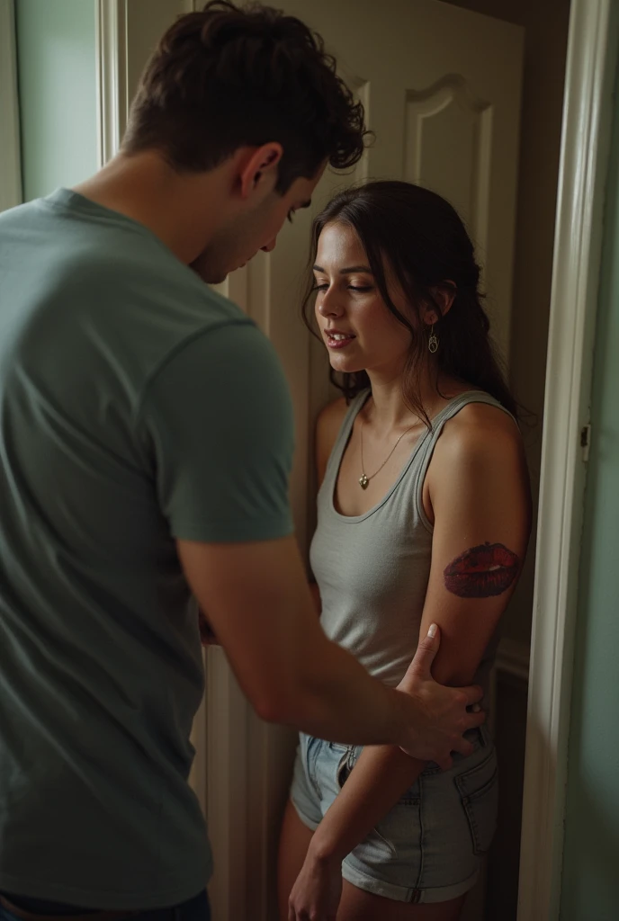 Man hitting a in a locked bedroom, and the teenagerred in bruises on her arms and legs.