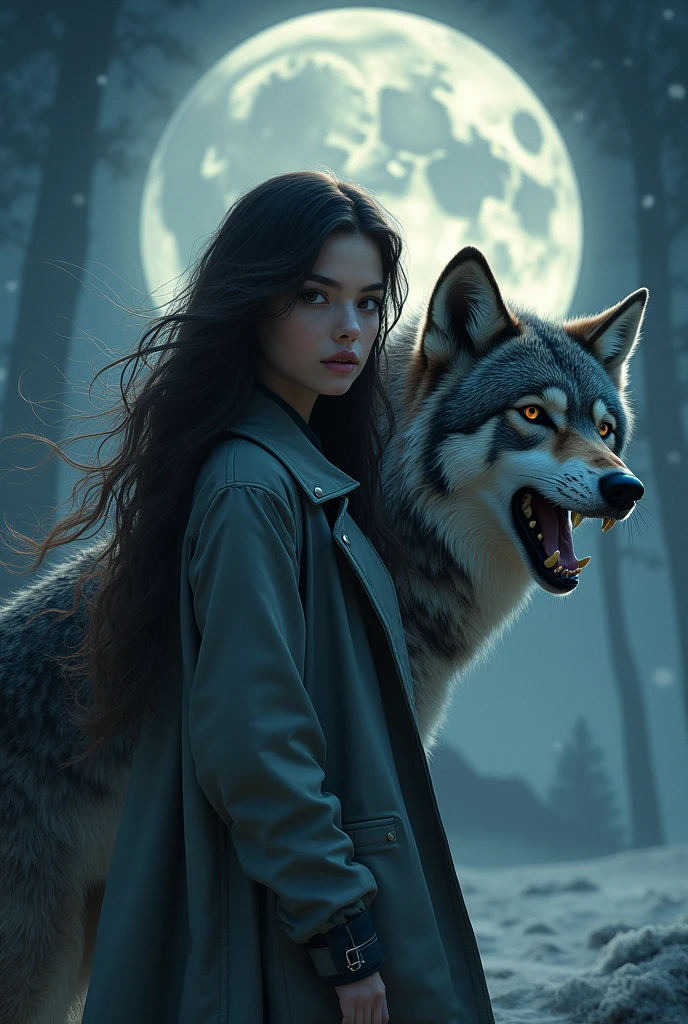 a young woman in a torn and ragged nightgown lying on the ground, trying to protect herself, a werewolf approaching in a dark forest, beautiful detailed eyes, beautiful detailed lips, extremely detailed eyes and face, long eyelashes, high quality, 4k, 8k, highres, masterpiece, ultra-detailed, realistic, photorealistic, HDR, UHD, studio lighting, ultra-fine painting, sharp focus, physically-based rendering, extreme detail description, professional, vivid colors, bokeh, horror, dark fantasy