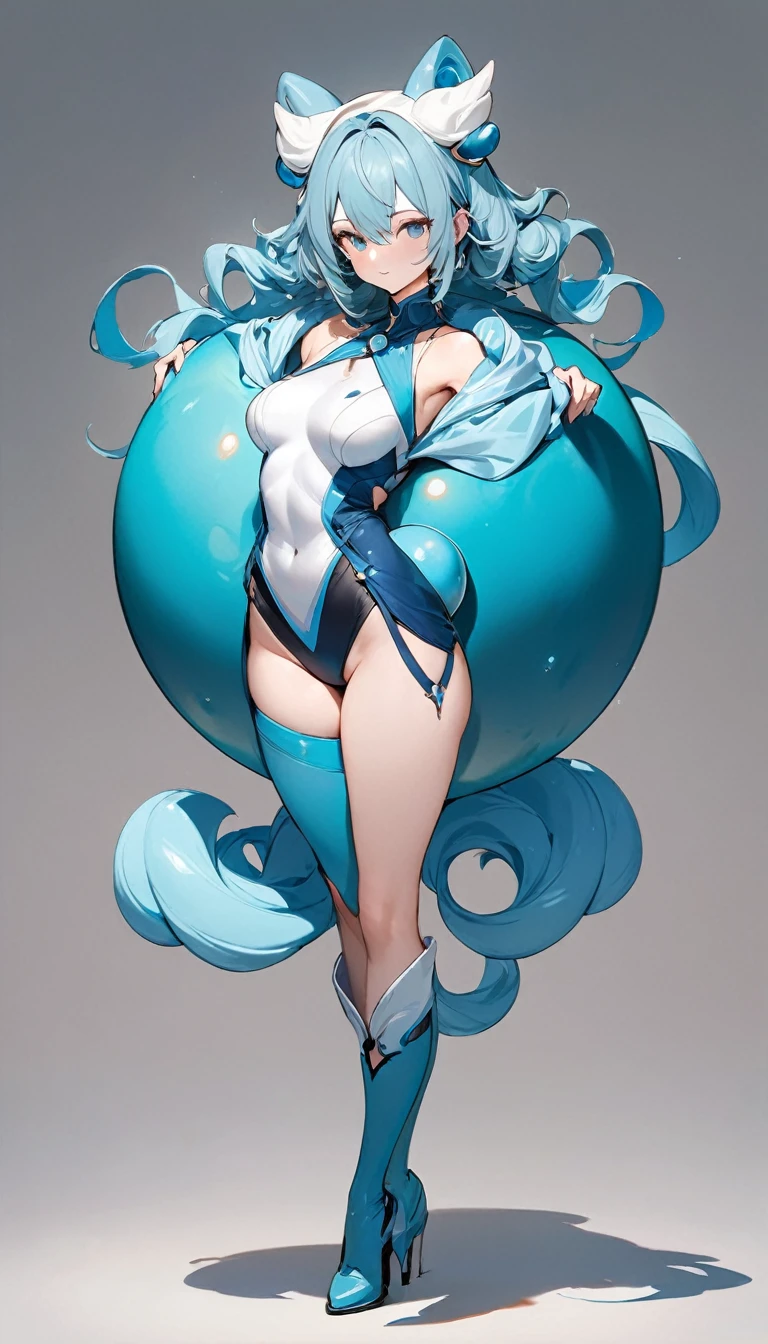 (masterpiece, best quality:1.2), 1 girl, solo, full body, (anthropomorphic Uranus:1.2), simple background