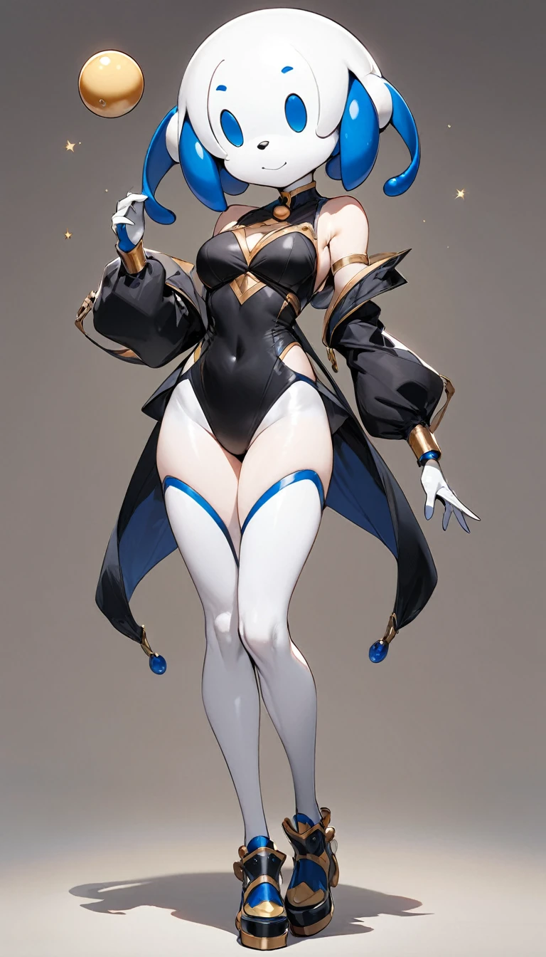 (masterpiece, best quality:1.2), 1 girl, solo, full body, (anthropomorphic Pluto:1.2), simple background