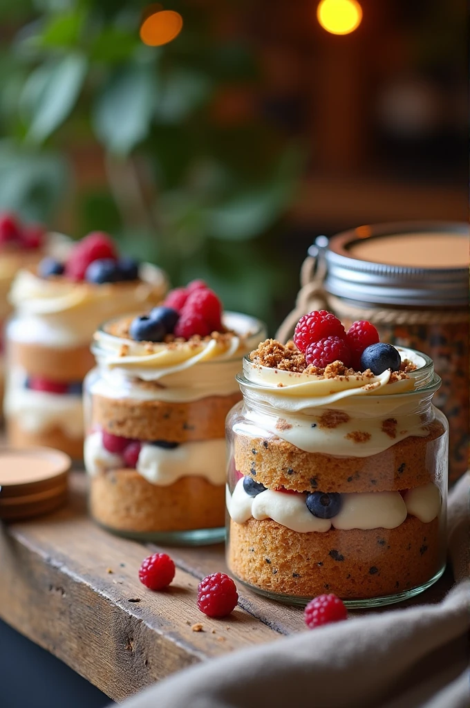 Create a persuasive image for selling cakes in a jar