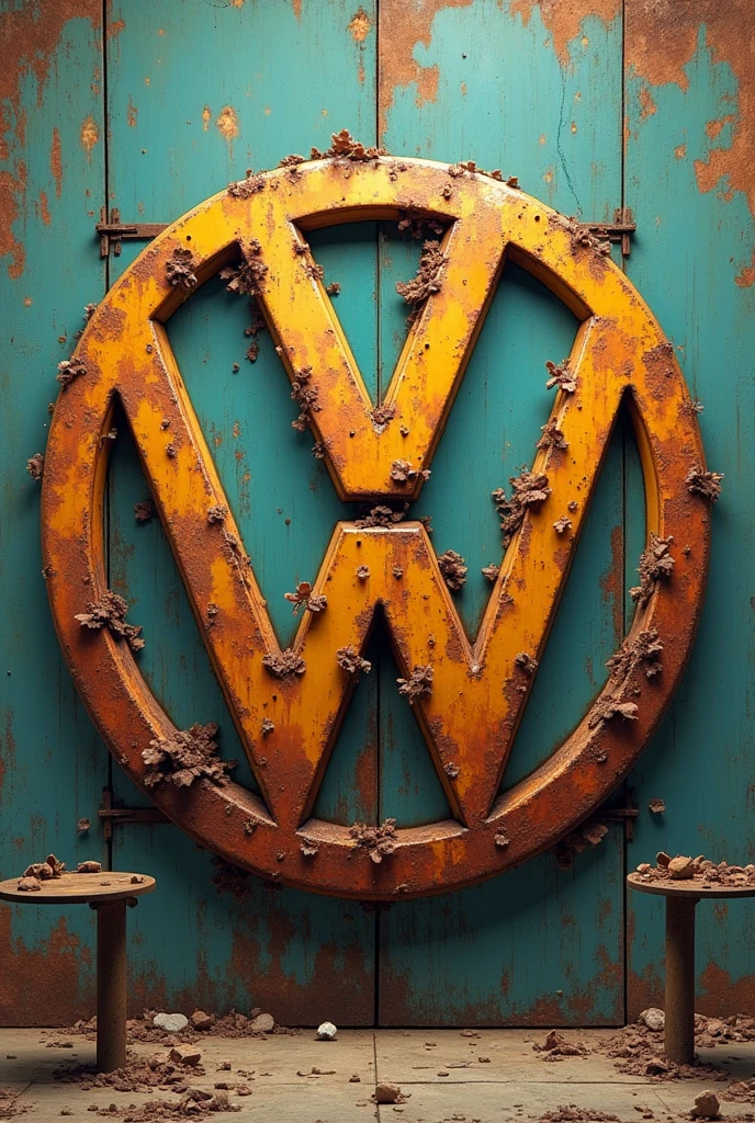 Rusty Volkswagen logo cartoon