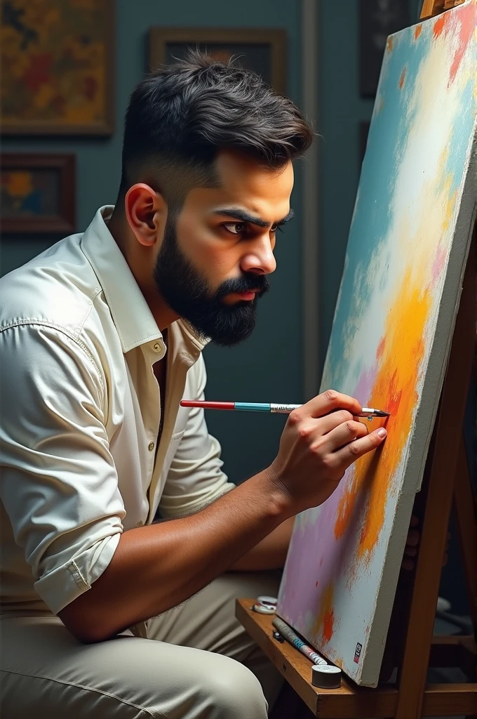 Virat kohli doing brush