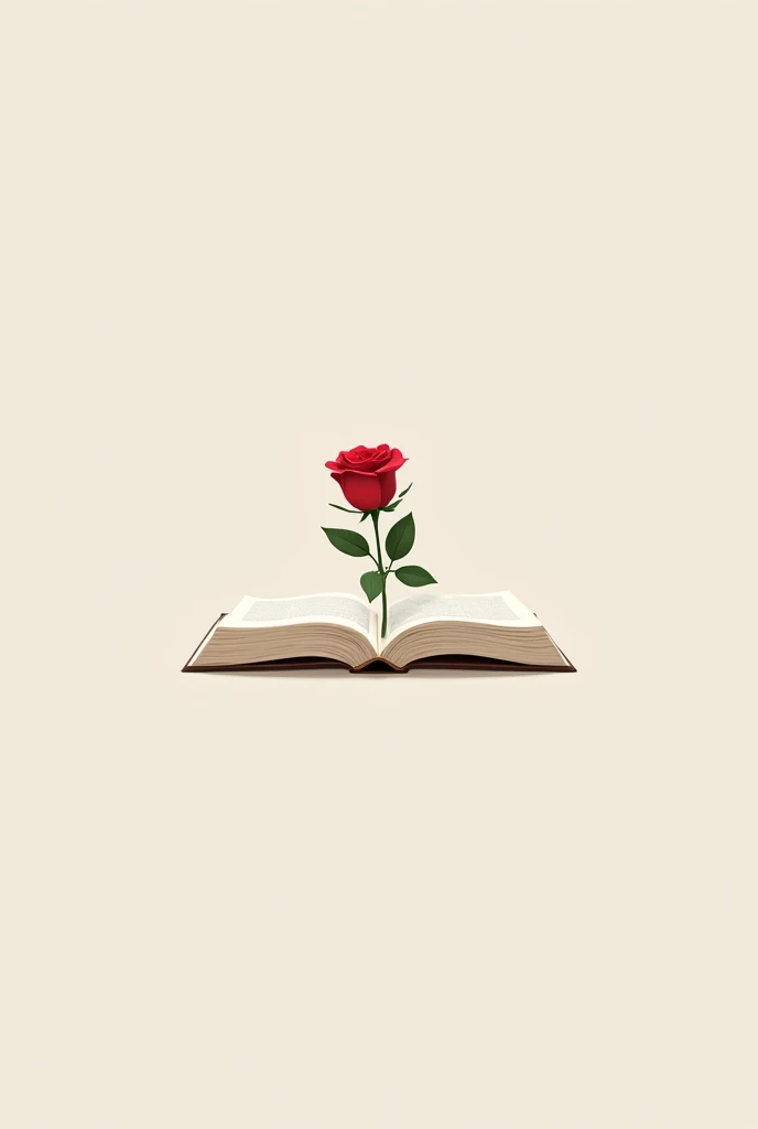 symbol: book and rose, minimalistic 
