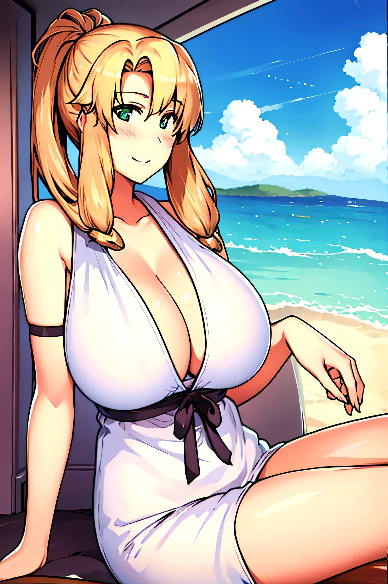Smiling, hands behind back
