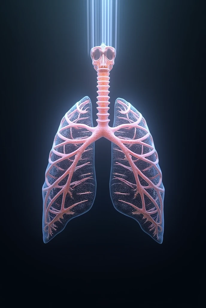 3d lung skeleton with rays