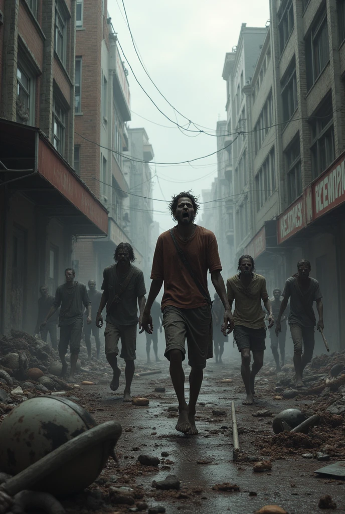 city in the midst of a zombie apocalypse