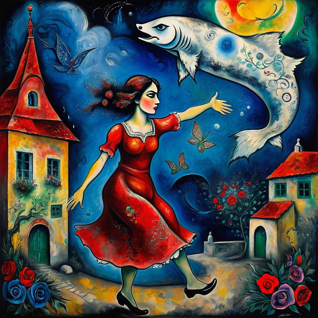 tattooed girl, muito bonitas, murderous, bonitas, betrayal, anger, darkness background, 8 mil, dynamic wallpaper, very delicate, very dense ,((Marc Chagall style)), Naive Magical Art, primitivism, protogenes,((best qualityer, work of art)),
(Highest detail), impressionism:1.1, 8k