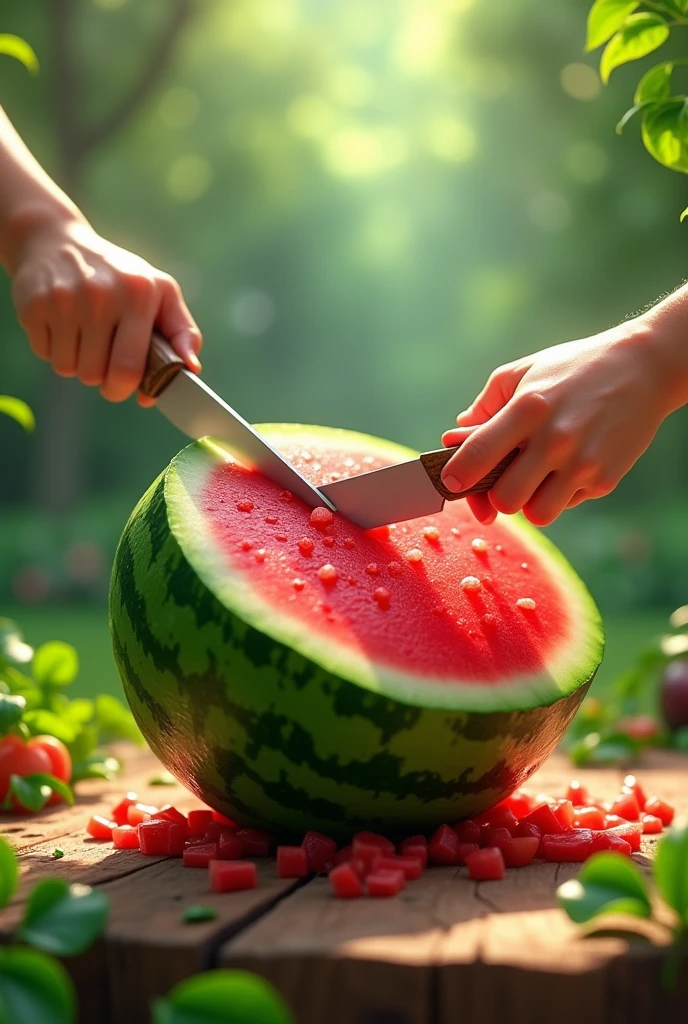 Watermelon cutting design