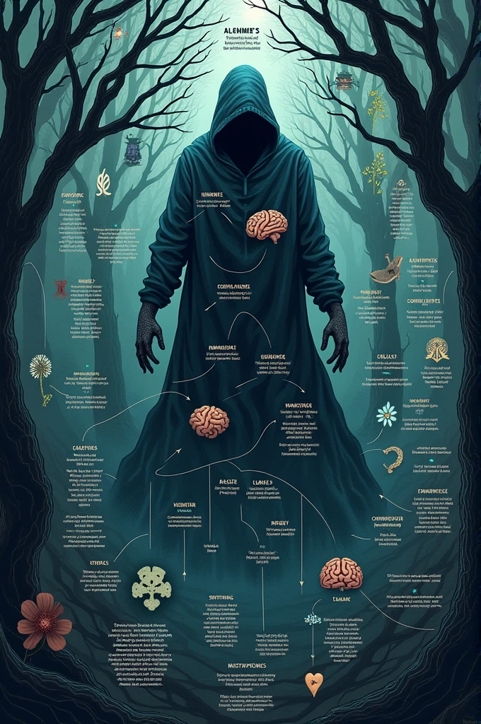 Create a semantic map with information about Alzheimer's disease. 