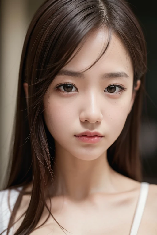 8k, Highest quality, masterpiece, Ultra-high resolution, (Realistic:1.4), RAW Photos, (Film Grain:1.3), one person's, Portrait of a thin Japanese woman, 30 years old, Stand on the beach, Cute Face, Detailed face, Detailed eyes, {short|length} hair, correct body anatomy, Wearing a swimsuit, Photo engraving