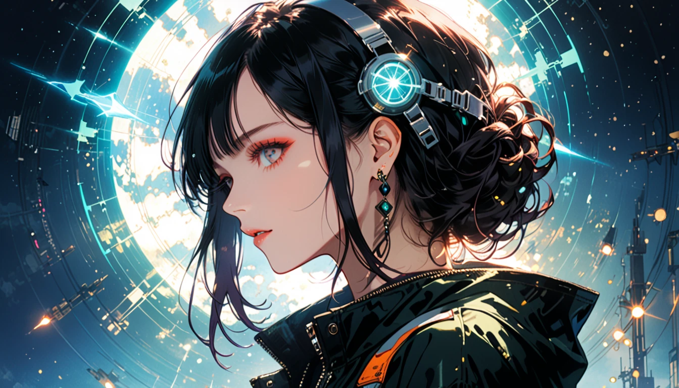 cyber punk,Female punk singer, lofi ,Run,,Harry Clarke style,(Ashley Wood Style:1.4), (Double exposure:1.4),Thrilling footage released,cyber punk ヴェイパーウェイヴ,Holographic Projection,(Pause,Dynamic Action:1.8)