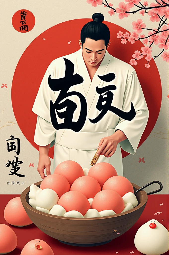 A cover that says Panca and features Mochis which are Japanese foods and also a design of a man
