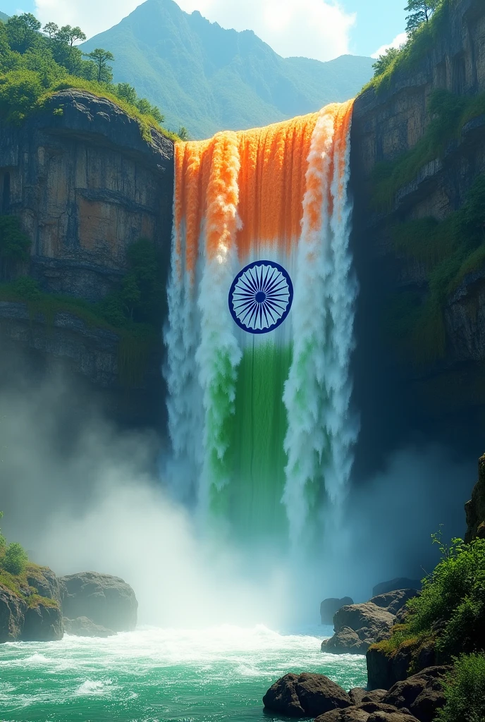Indian flag colour waterfalls