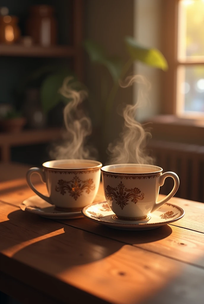 Two Cup of coffee in table