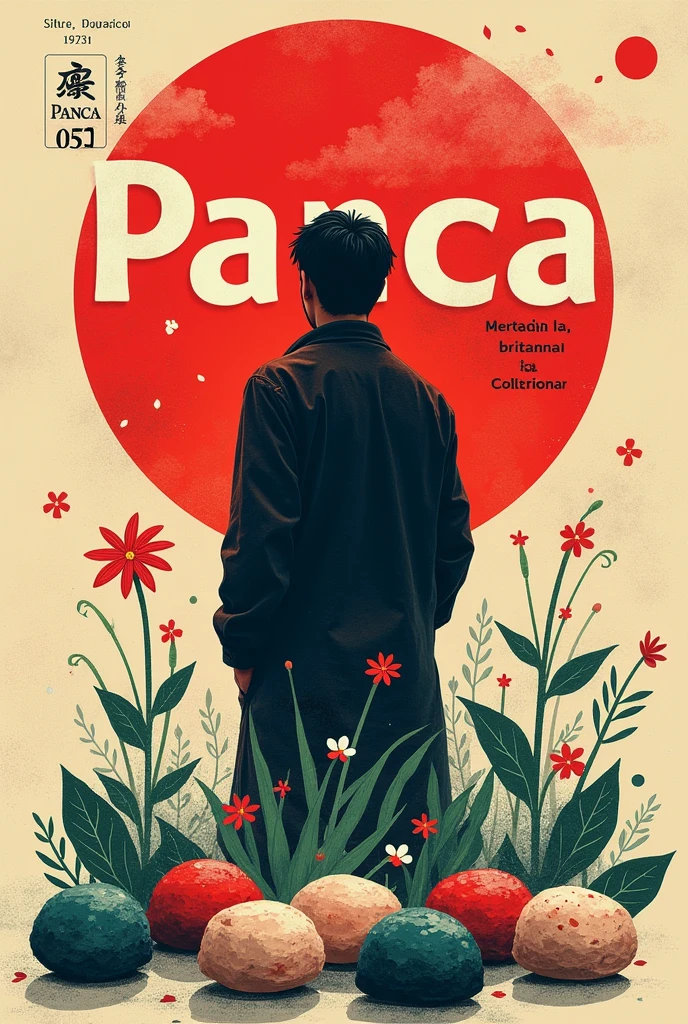 A cover that says Panca in Spanish, and features Mochis, which are Japanese food, and also a man's design.