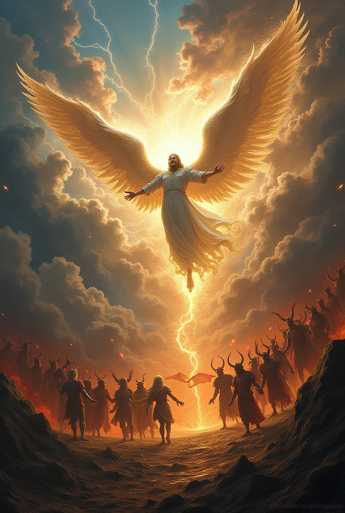 God VS Satan Blake God and Archangel VS Satan and Lucifer