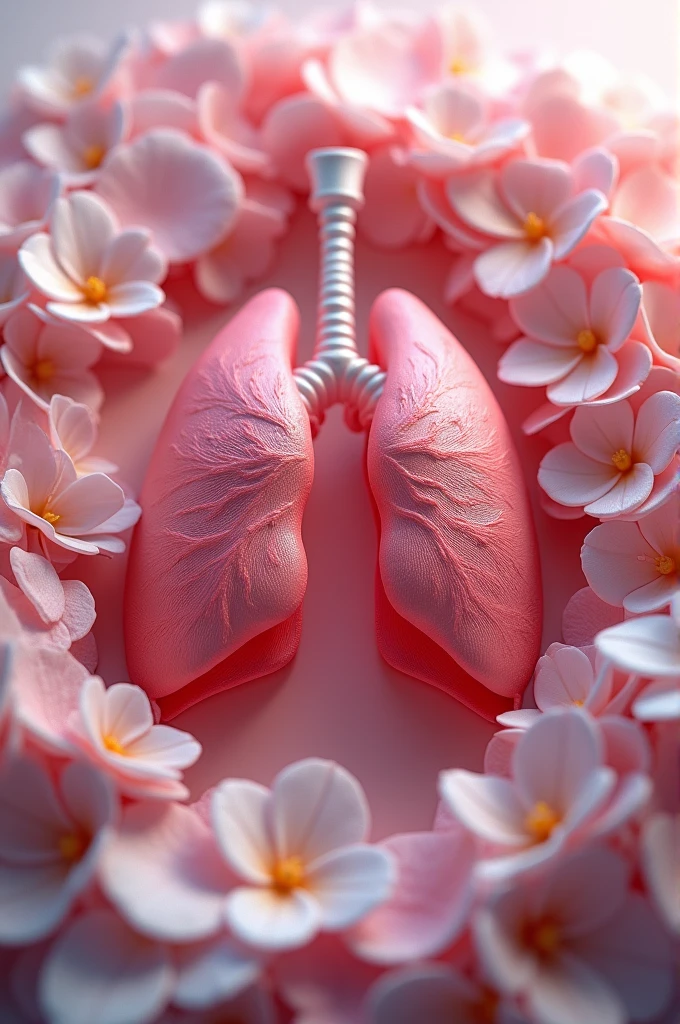 3D lung anatomy with petals around it