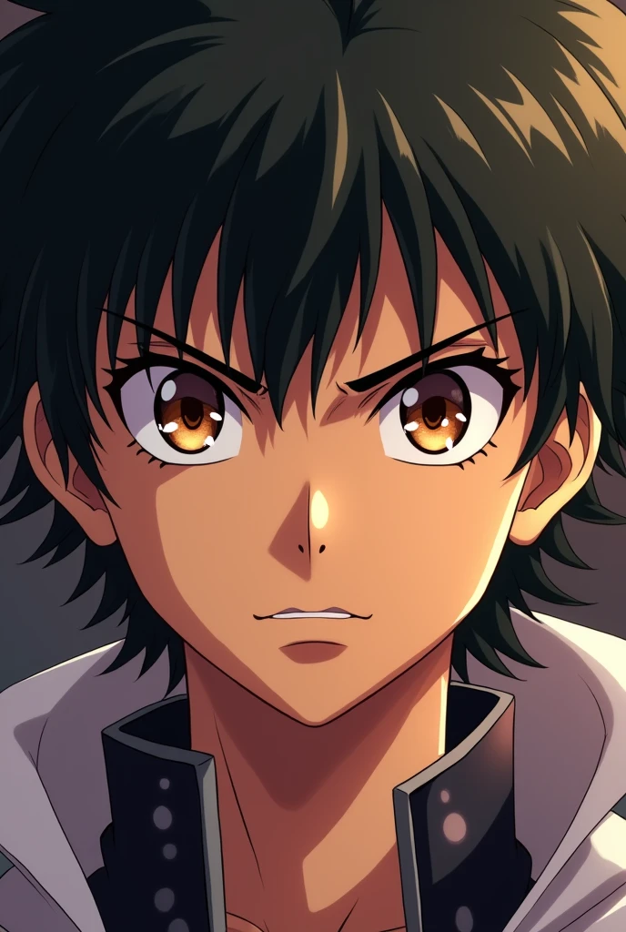 Cartoon masterpiece, best quality,(Best Quality, 8k, Masterpiece: 1.3),Highly detailed face and skin texture, detailed eyes,8k, super detailed hiei de yuyu hakusho