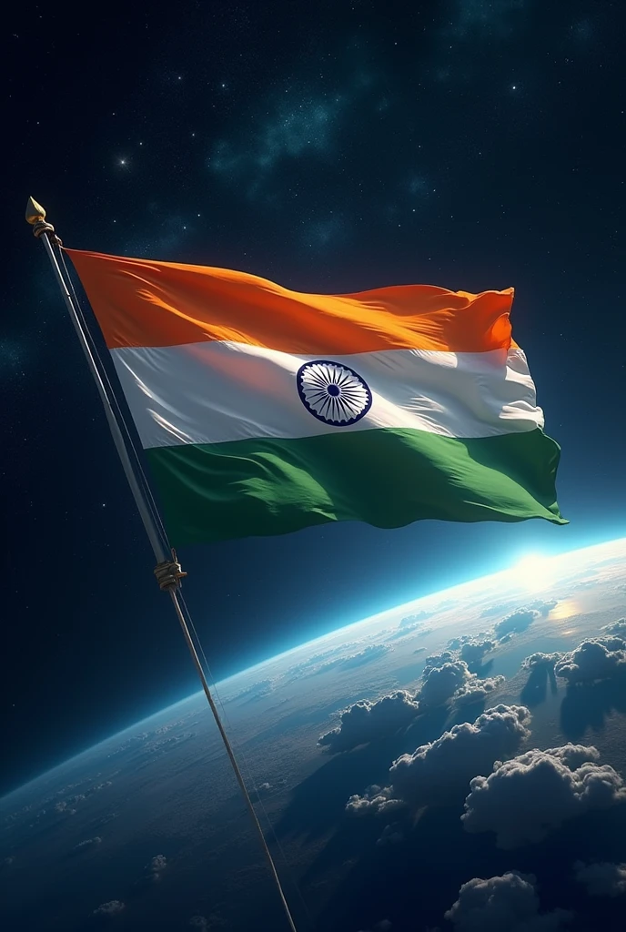 Indian flag colour space view