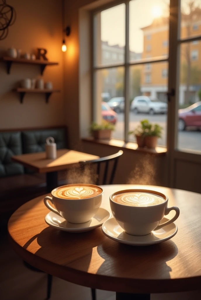 Two Cup of coffee in table at cafe