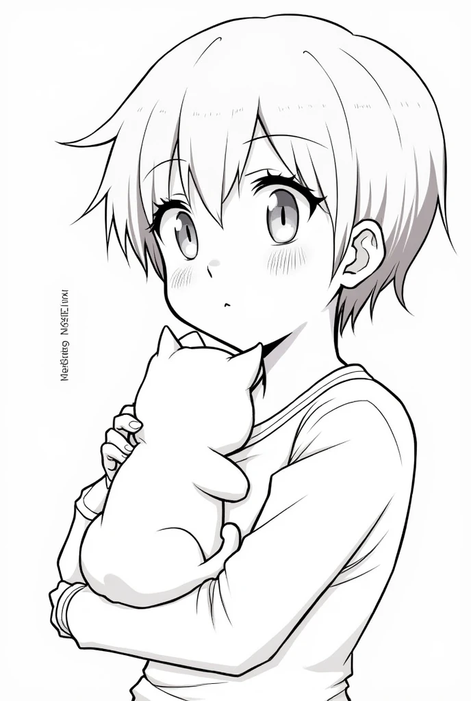 A cartoon close-up of a person holding a cat, Manga by Taiha Kawachi, Topics on pixiv, Self-sastructing art, Black and white mangaページ, Doujinshi, Black and white mangaパネル, Travel Udon Neinaba, Black and white manga, High School DXD