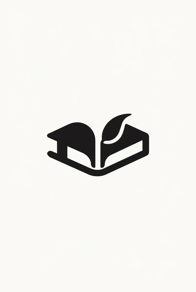 The logo should be an elegant and minimalist representation of a book with a rose., black-and-white 
