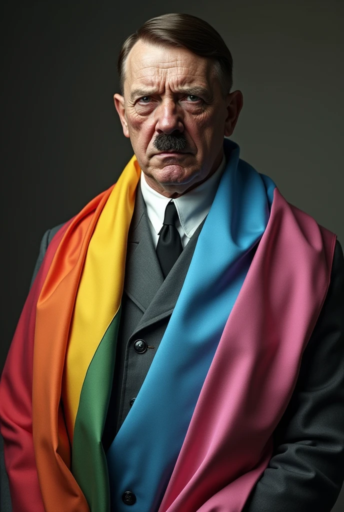 Hitler with a Transgender flag 