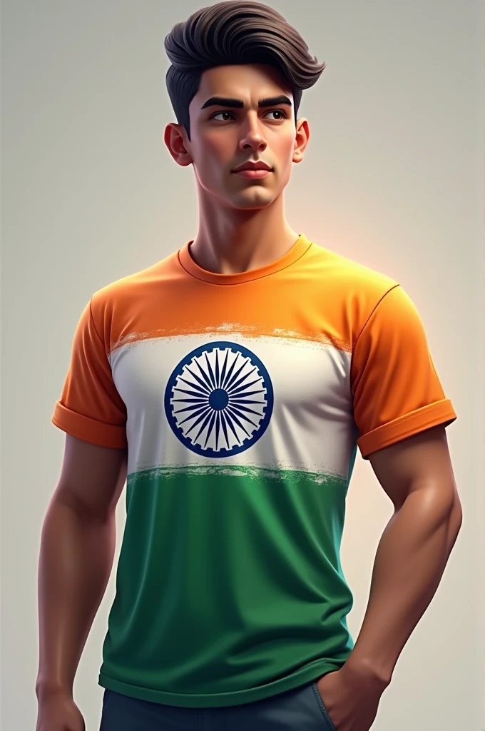 Free fire character t shirt name bablu look at the Indian glag