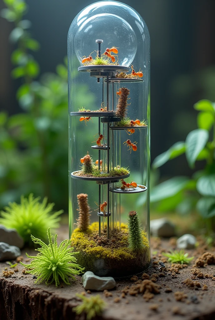 Step-by-step assembly of a small elevator with transparent tube and air compression for ant terrarium